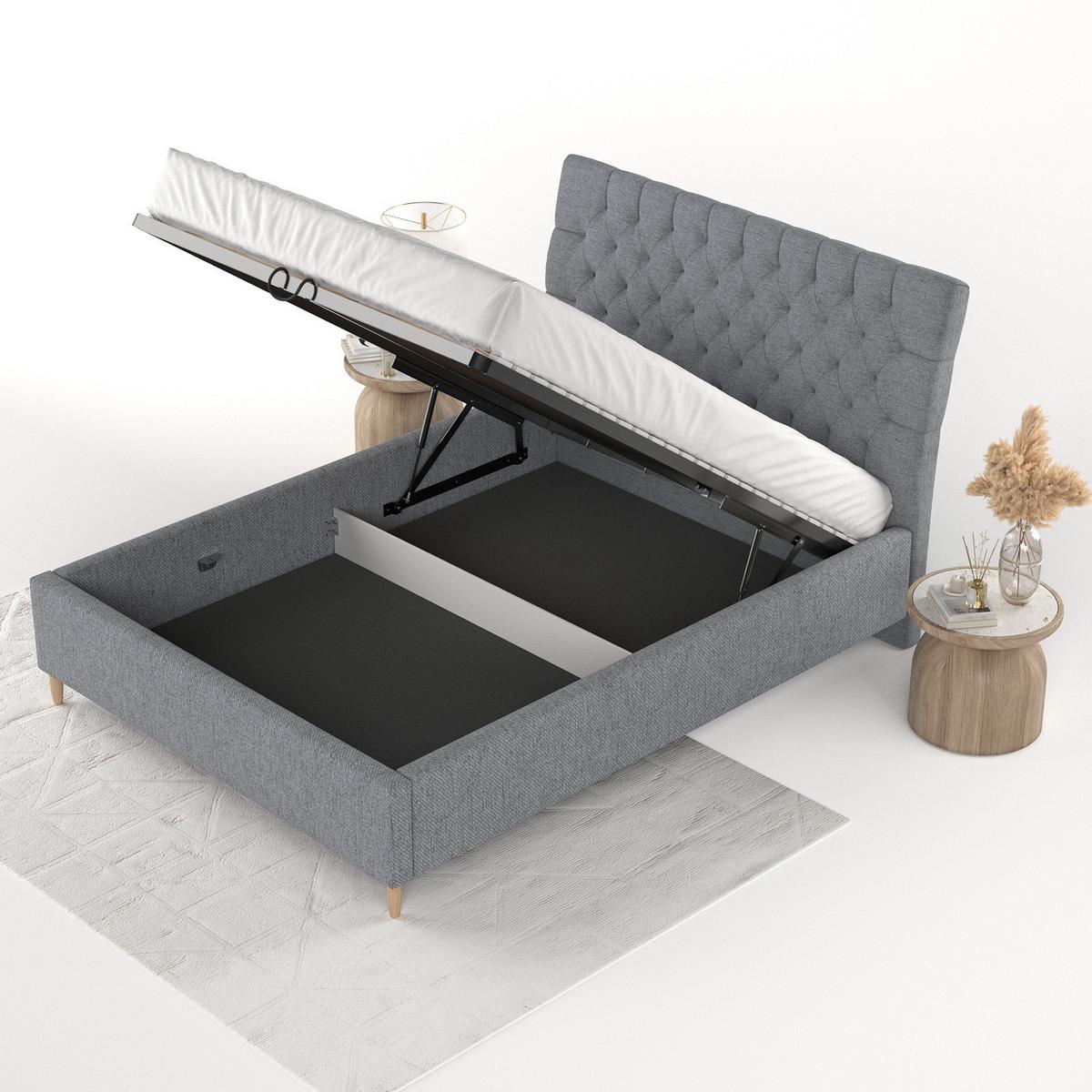 POLSTERBETT Lira 120/200 cm Grau im Neve Stoff - Naturfarben/Grau, Holz/Holzwerkstoff (120/200cm) - AltaBeds