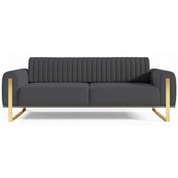 SOFA Parissa 228 cm - Goldfarben/Grau, Textil/Metall (228/79/92cm) - Selsey