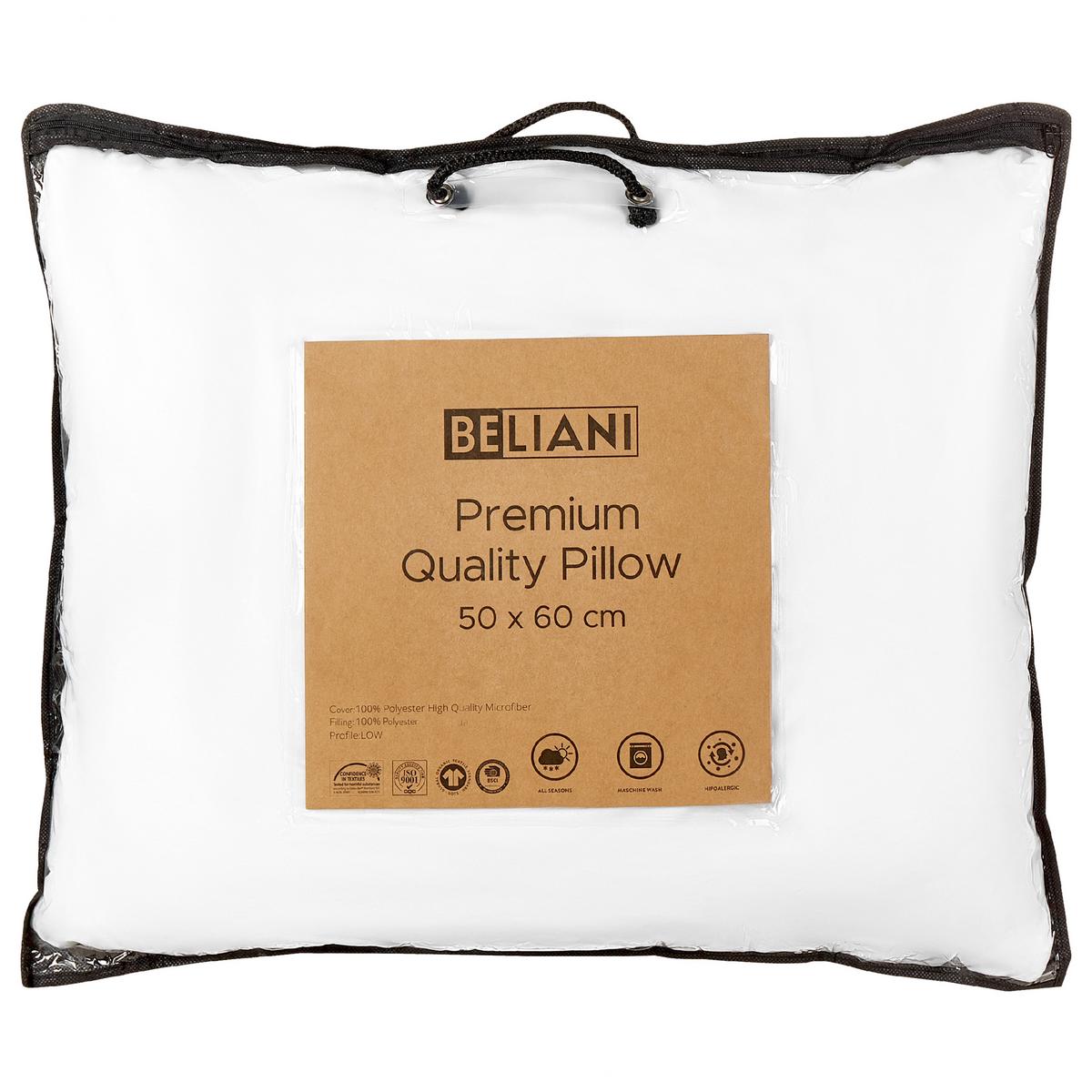 KOPFKISSEN Weiß 50/60 cm Errigal - Weiß, Textil (60/50cm) - Beliani
