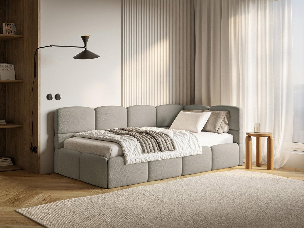 JUGENDBETT Cloudy Hellbraun 120 cm, Chenille - Hellbraun/Schwarz, Kunststoff/Textil (120/200cm) - Selsey