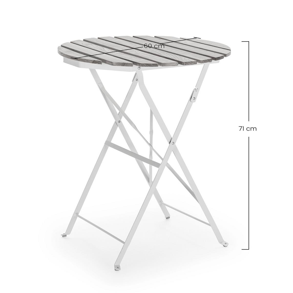 GARTENKLAPPTISCH Ambar 60/60/71 cm Metall - Weiß, Metall (60/60/71cm) - VS Venta-stock