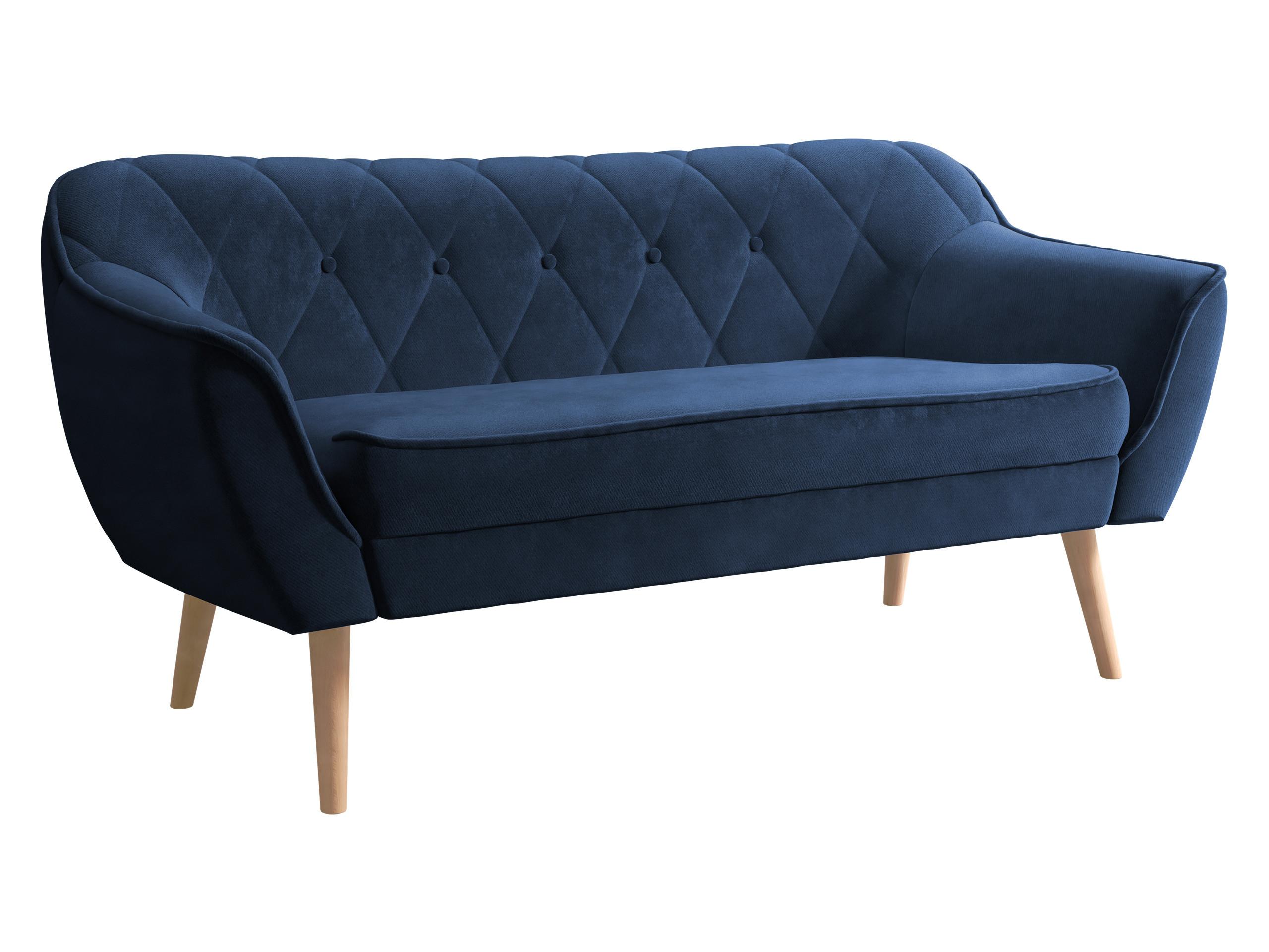 SOFA Skand 2 - Dunkelblau/Naturfarben, Holz/Textil (140/75/74cm) - MIRJAN24