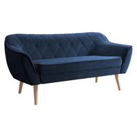 SOFA Skand 2 - Dunkelblau/Naturfarben, Holz/Textil (140/75/74cm) - MIRJAN24