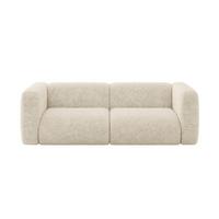 MODULARES Sofa 2-SITZER MIRA-S1 228x89x70 Creme cm Velours - Creme/Schwarz, Holzwerkstoff/Kunststoff (228/70/89cm) - ALTDECOR