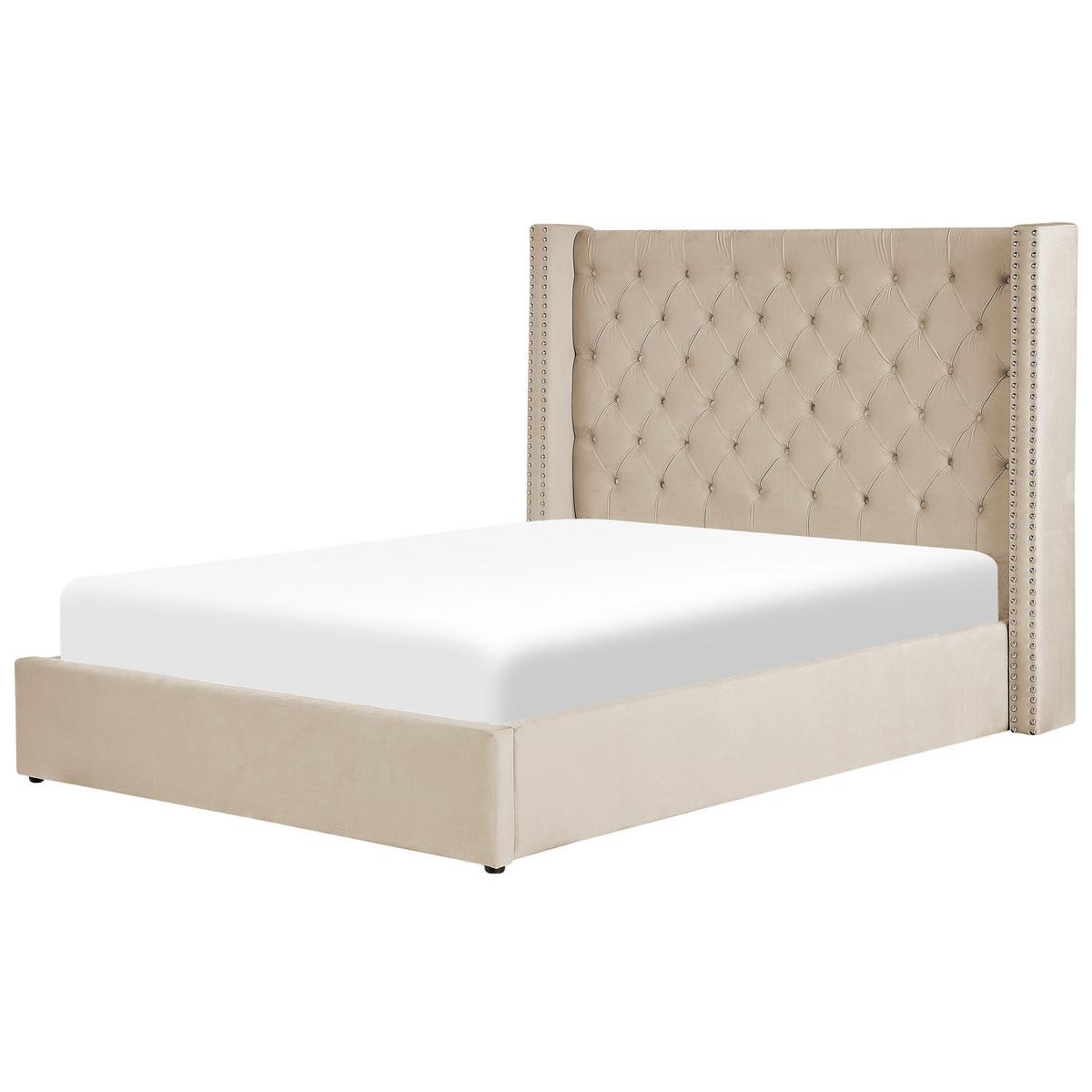 POLSTERBETT 140/200cm Beige Lubbon - Beige, Textil (140/200cm) - Beliani