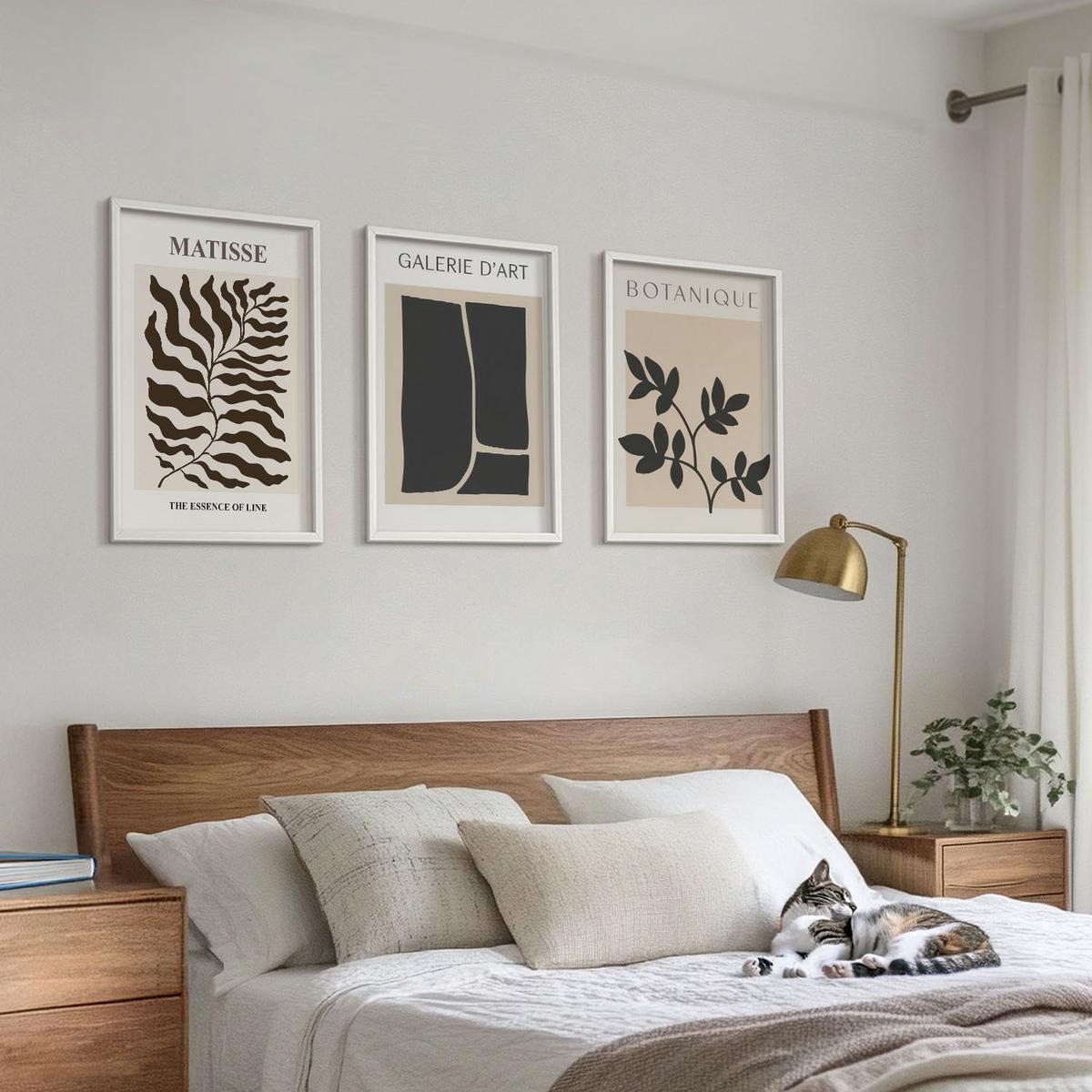 BILDER SET 3er Set - 40x60 cm Weißer Rahmen - Minimalistische Pflanzenposter - Weiß, Kunststoff (40/60cm) - TULUP