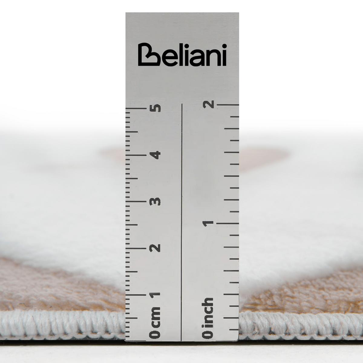 TEPPICH Beige/Weiß 160 cm Hartz - Beige/Creme, Textil (160/160cm) - Beliani