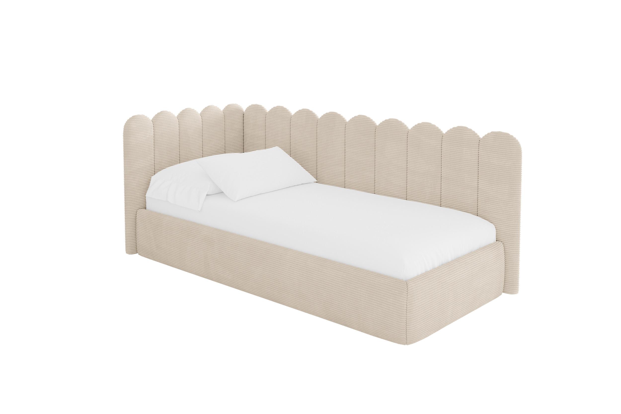 EINZELLBETT Jugendbett mit Bettkasten, Rechts - ARTY 100x200 Beige - Kaschmir, Holzwerkstoff/Textil (100/200cm) - ALTDECOR