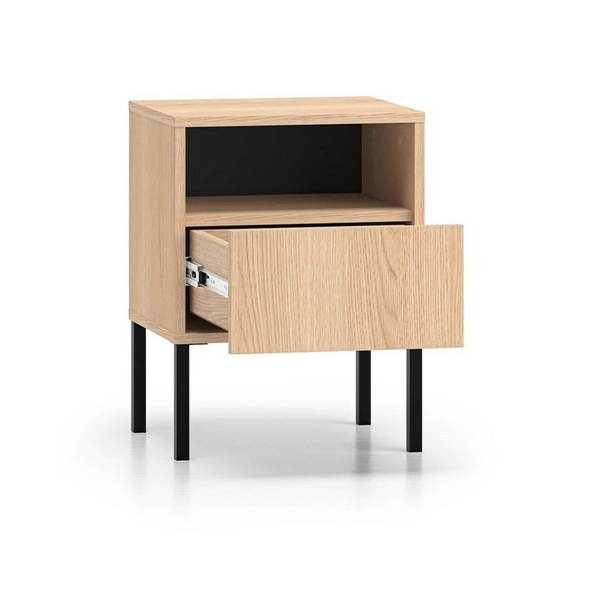 NACHTTISCH Paige Holz und Schwarz - Braun, Holzwerkstoff (40/53/34cm) - Petits-meubles