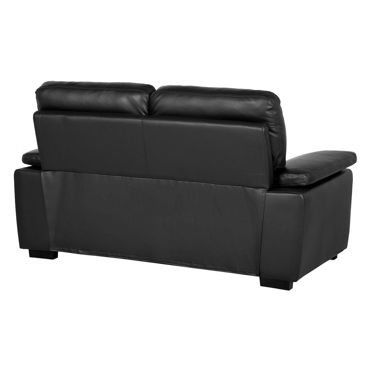5-SITZER SOFA SET Kunstleder Schwarz Vogar - Schwarz, Kunststoff (195/90/74cm) - Beliani