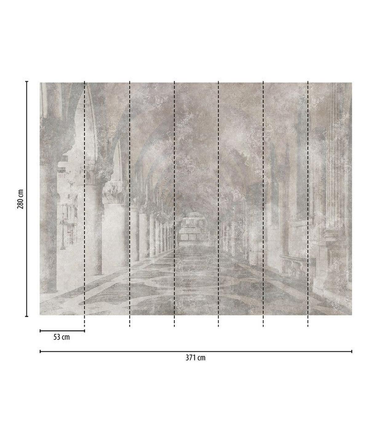 VLIESTAPETE Grau 371/280 cm - Beige/Grau, Textil (371/1cm) - KUNSTLOFT
