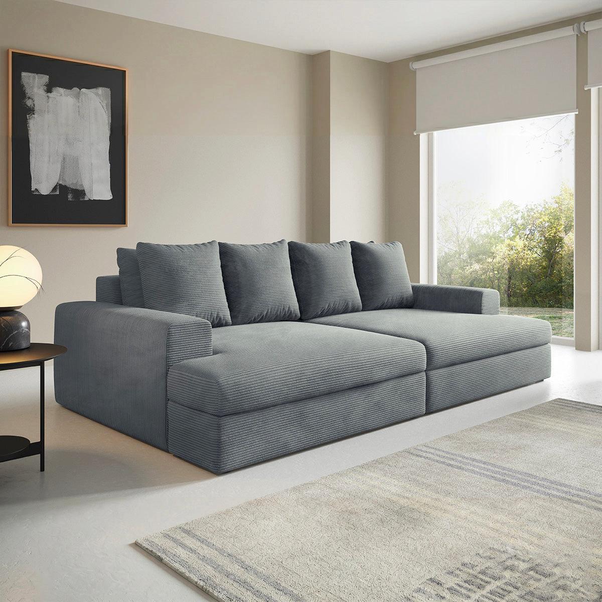SOFA Paola 3 Sitzplätze Hellgrau - Hellgrau, Holz (272/86/167cm) - Petits-meubles