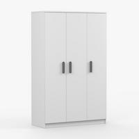 KLEIDERSCHRANK Jonas I 2D 19, 120/192/50, 3-türig, weiß - Weiß/Grau, Holzwerkstoff (120/194/50cm) - imoebel24