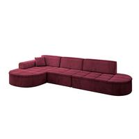 ECKSOFA Ottomane Links TARO-L2 - 328x171x79,5 cm Bordeauxrot - Bordeaux, Holzwerkstoff/Textil (328/171cm) - ALTDECOR