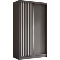 SCHWEBETÜRENSCHRANK Cabinio Grau Weiß 120/216/61 cm – Modern, mit Lamellen - Weiß/Grau, Holzwerkstoff/Kunststoff (120/216.1/61cm) - AX Living
