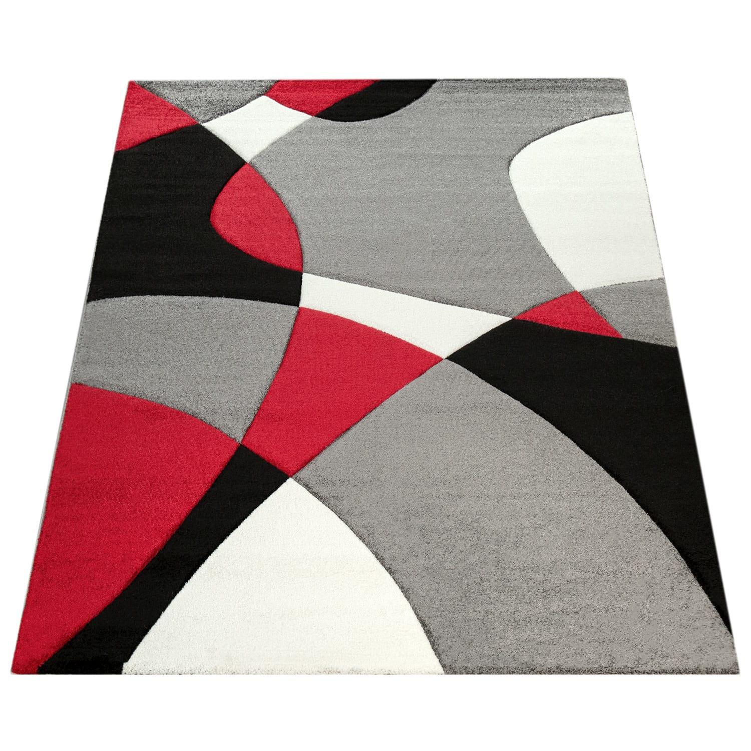 KURZFLORTEPPICH, abstrakt, aus Polypropylen, Florhöhe 12 mm, Rot, 60 x 110 cm - Rot, Textil (110/60cm) - KADIMA DESIGN