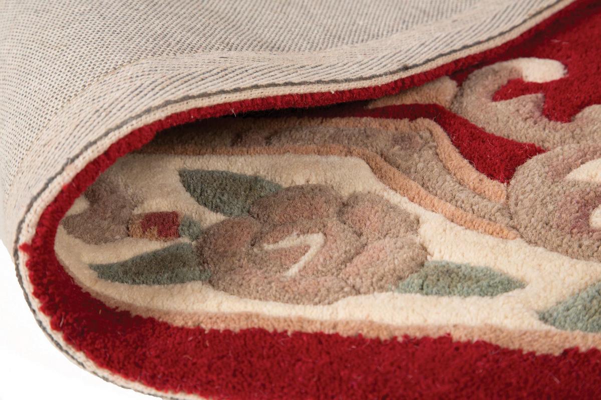 WOLLTEPPICH BEAULY, klassisch, Rot-Beige, 120 x 180 cm - Rot, Textil (180/120cm) - KADIMA DESIGN