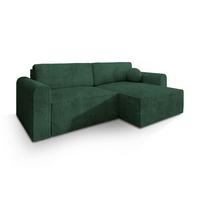 ECKSOFA FIANO P Grün Kordstoff mit Schlaffunktion - Grau/Grün, Holz/Kunststoff (245/148cm) - MASSENO