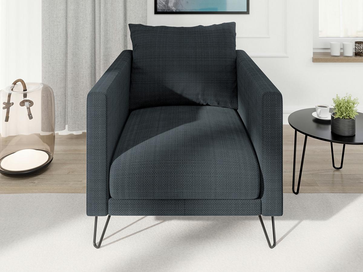 SESSEL Harmony Graphit Chenille - Graphitfarben/Schwarz, Holz/Textil (80/85/100cm) - S-Style Möbel