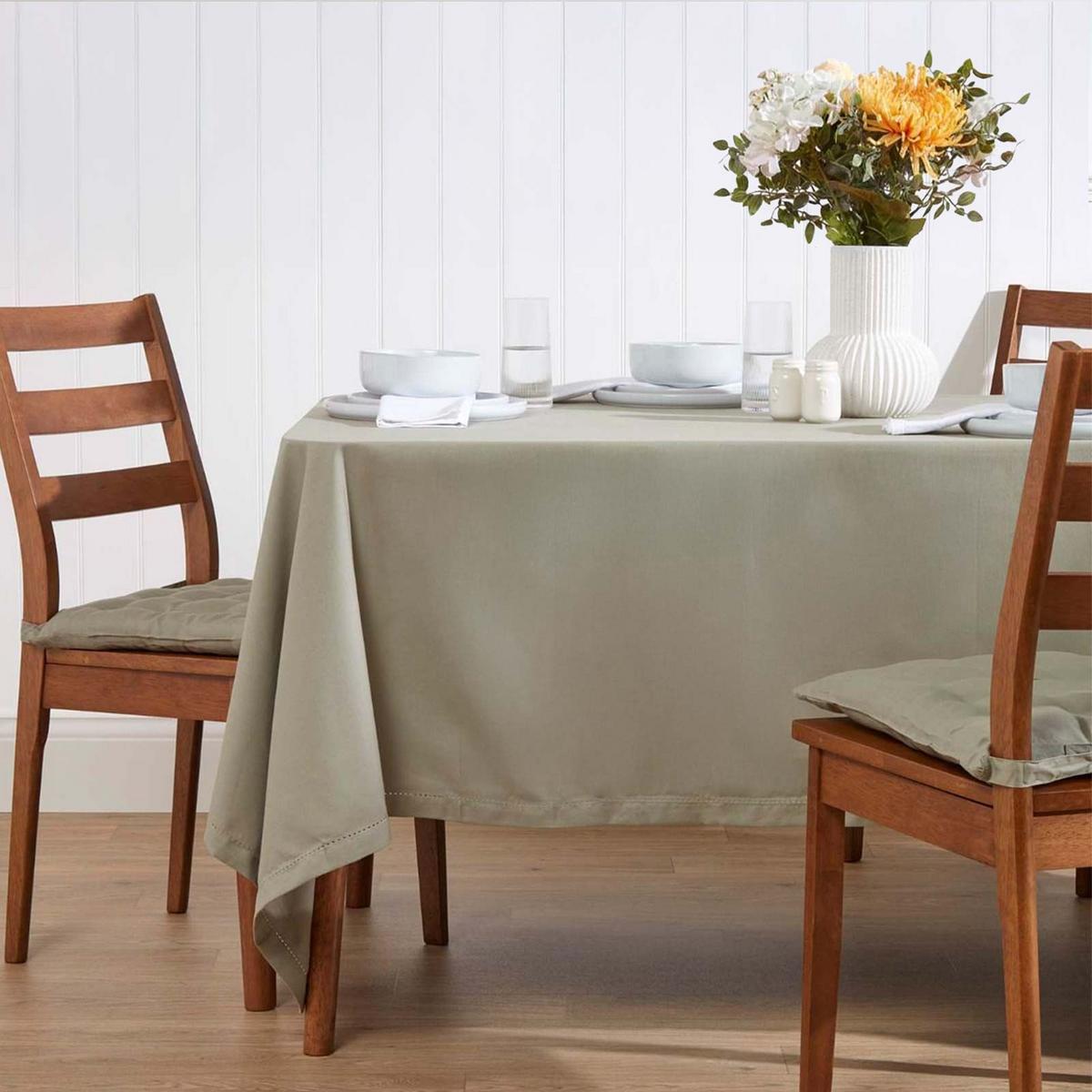 TISCHDECKE grau 137/178 cm, 100% Baumwolle - Grau, Textil (137/178cm) - Homescapes