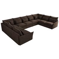 WOHNLANDSCHAFT VERSO U 9M Braun Velvet - Schwarz/Braun, Kunststoff/Textil (442/93/270cm) - MKS