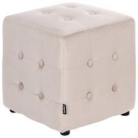 POUF WISCONSIN Samtstoff Hellbeige - Beige, Textil (36/39/36cm) - Beliani