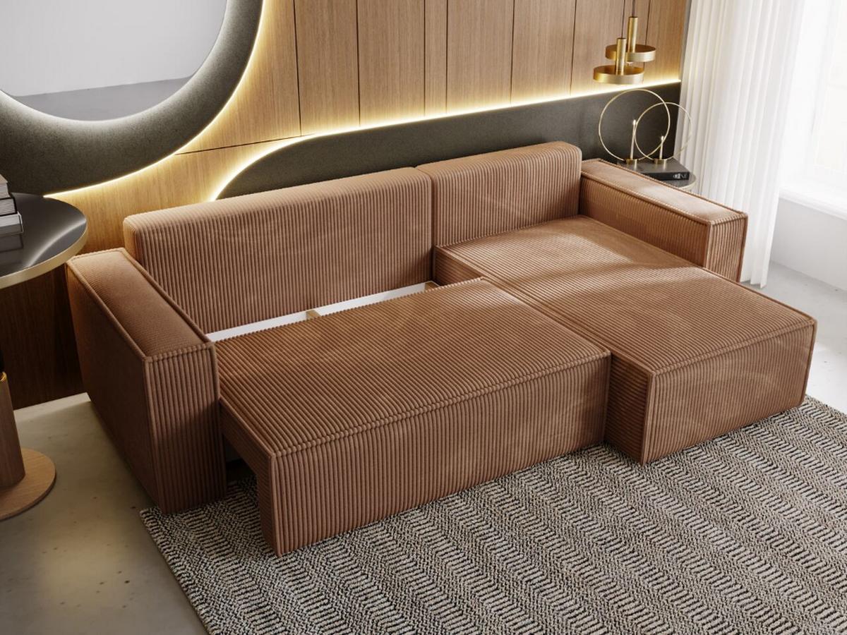 ECKSOFA Prato XL Braun - Schwarz/Braun, Holz/Kunststoff (280/170cm) - Graingold