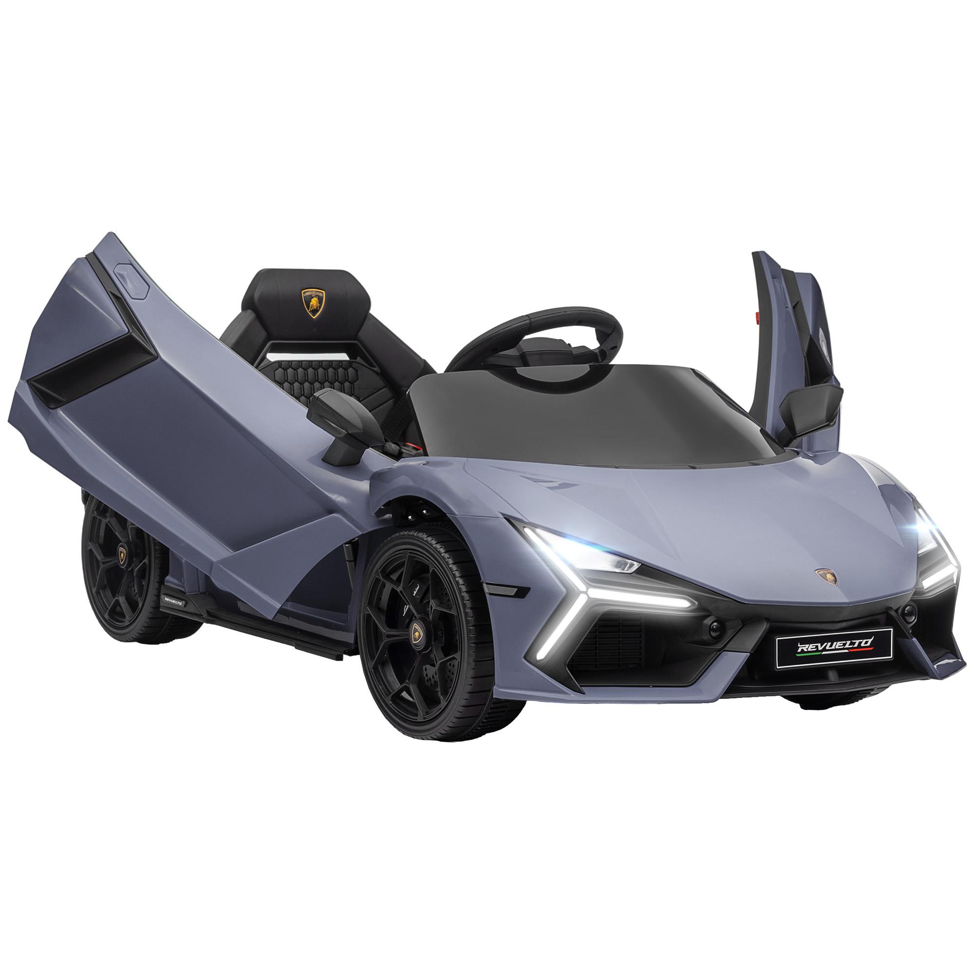KINDER Elektroauto 12 V Kinderauto mit 2,4G Fernbedienung, Musik, Stoßdämpfer - Grau, Metall (105/60/40cm) - AIYAPLAY