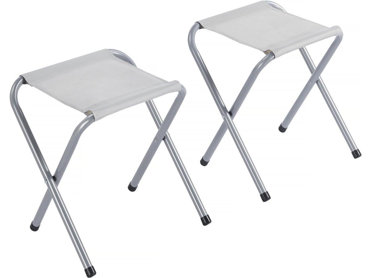 GARTEN-ESSMÖBELENSEMBLE ensembe table de camping et 4 tabourets pliants - 125 x 60 cm - blanc weiss - Weiß, Metall - Habitat Garten