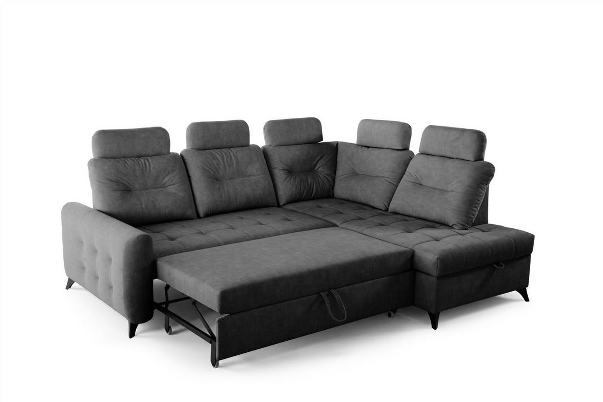 ECKSOFA Wendie - Dunkelgrau, Holzwerkstoff/Textil (250/200cm) - Fun Möbel