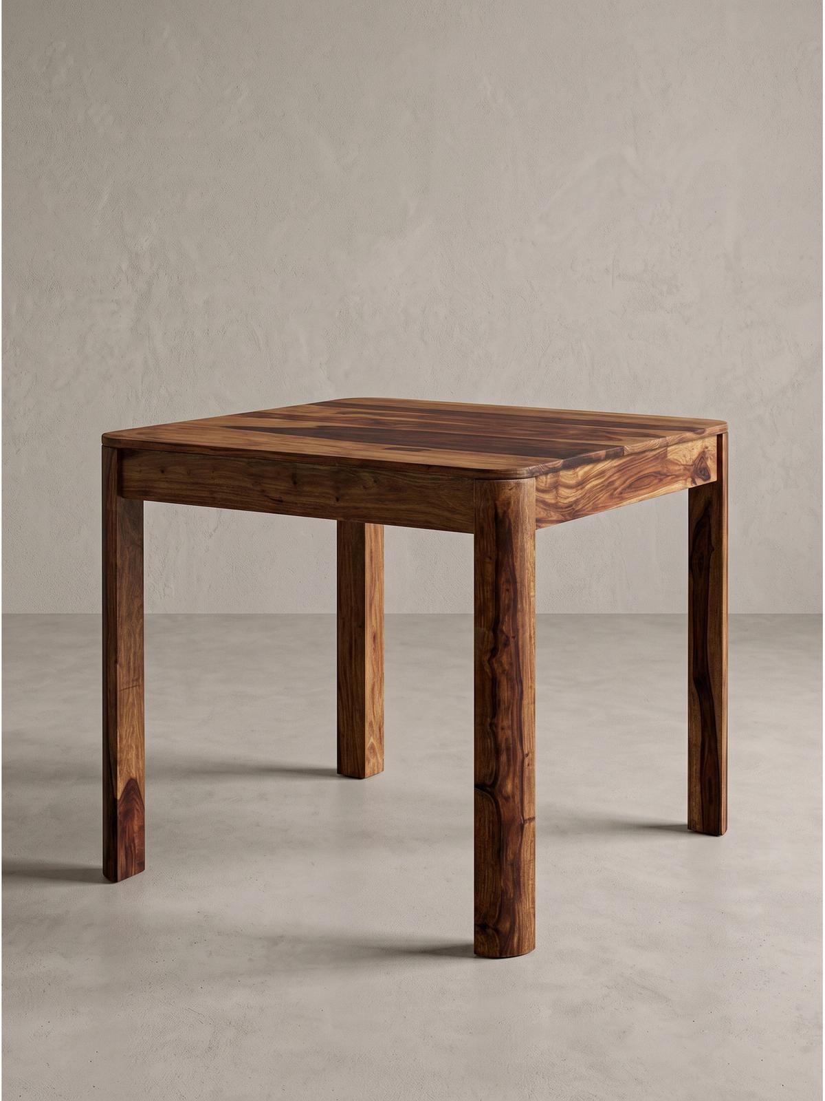 ESSTISCH CHARENTE, Dunkles Massivholz, handgefertigt, 80 x 80 x 76 cm - Braun, Holz (80/80/76cm) - KADIMA DESIGN