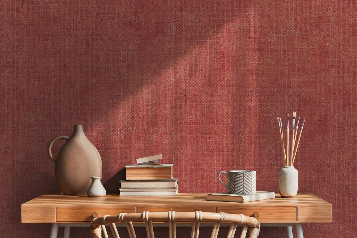 VLIESTAPETE Rot 53/1005 cm - Rot, Textil (53/1cm) - KUNSTLOFT