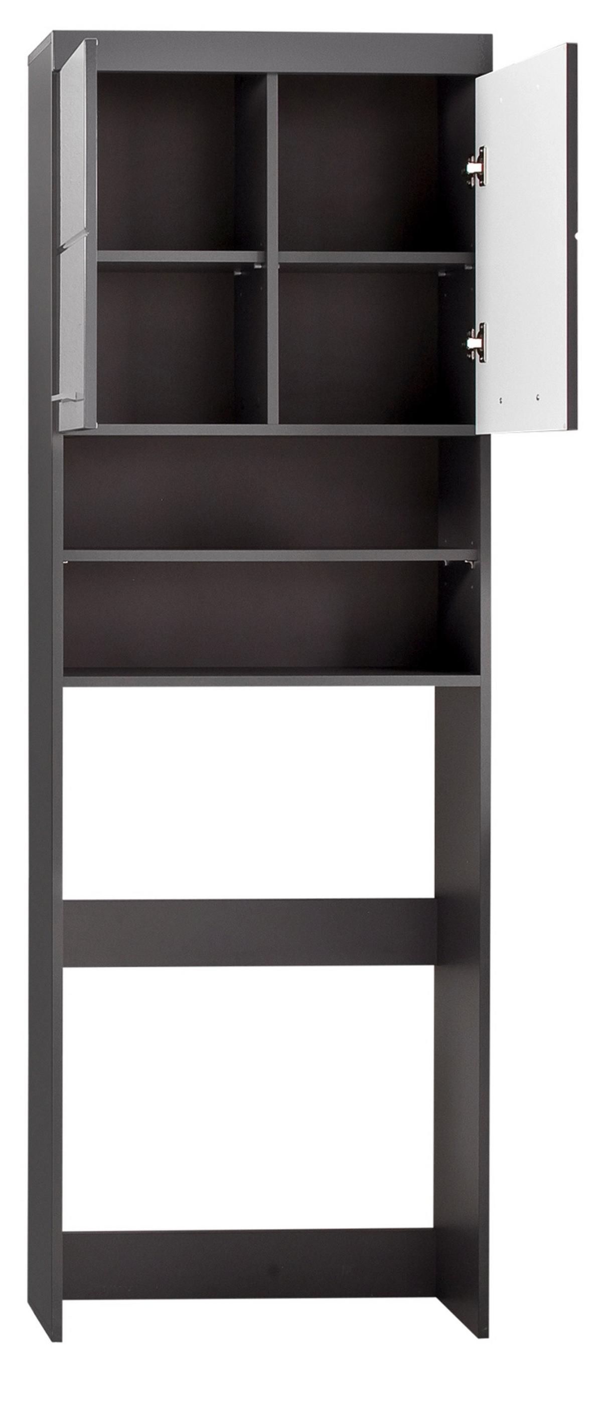 WASCHMASCHINENSCHRANK grau Hochglanz 63 x 187 cm, Waschmaschinenüberbau mit Stauraum - Grau, Holzwerkstoff/Kunststoff (63/187/24cm) - Top.Furn
