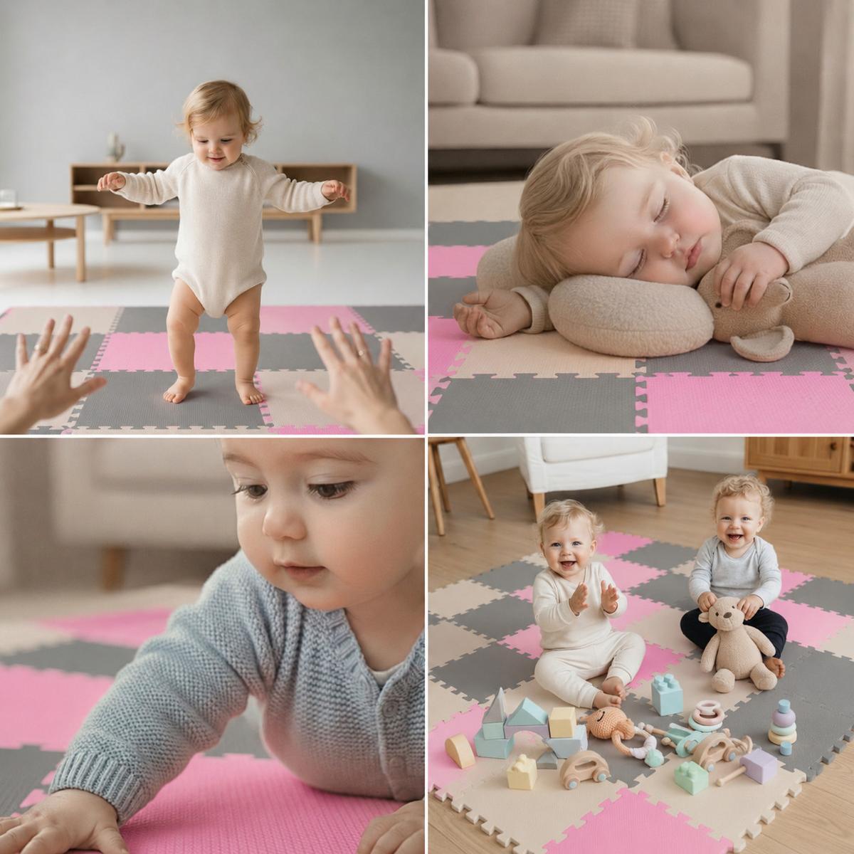 SPIELMATTE ab Null - 270/90 cm Puzzlematte Grau - Multicolor, Kunststoff (30/30cm) - Littletom