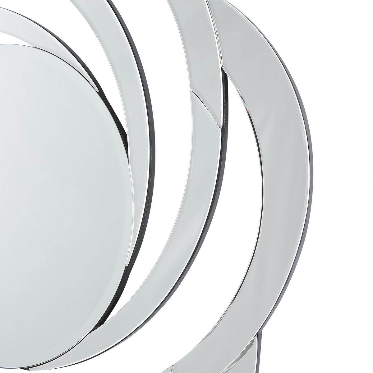 WANDSPIEGEL silber Blumenform 70 cm Treban - Silberfarben, Glas (70/70/2cm) - Beliani