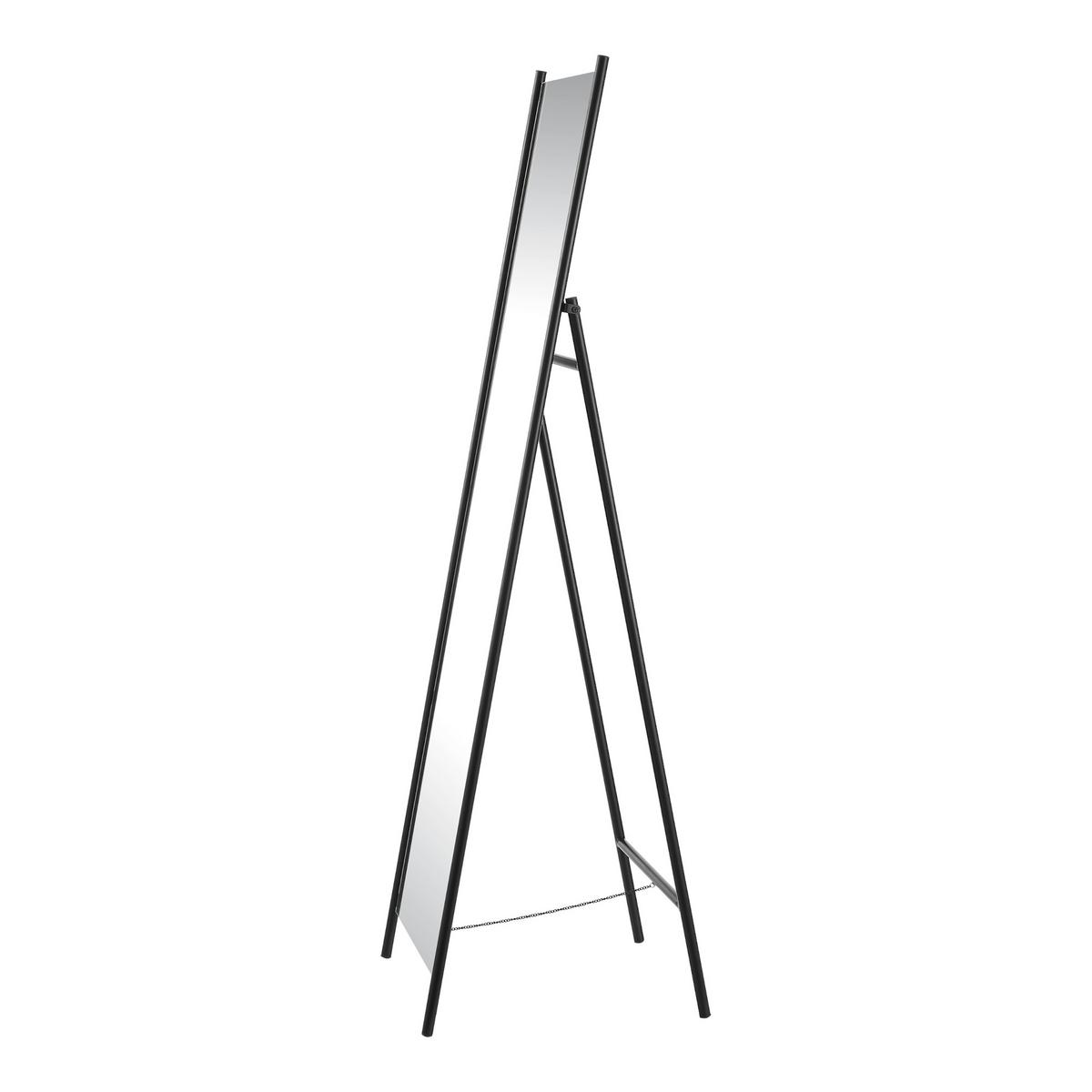 STANDSPIEGEL Martano - Schwarz, Glas/Metall (37.5/160/150cm) - [en.casa]
