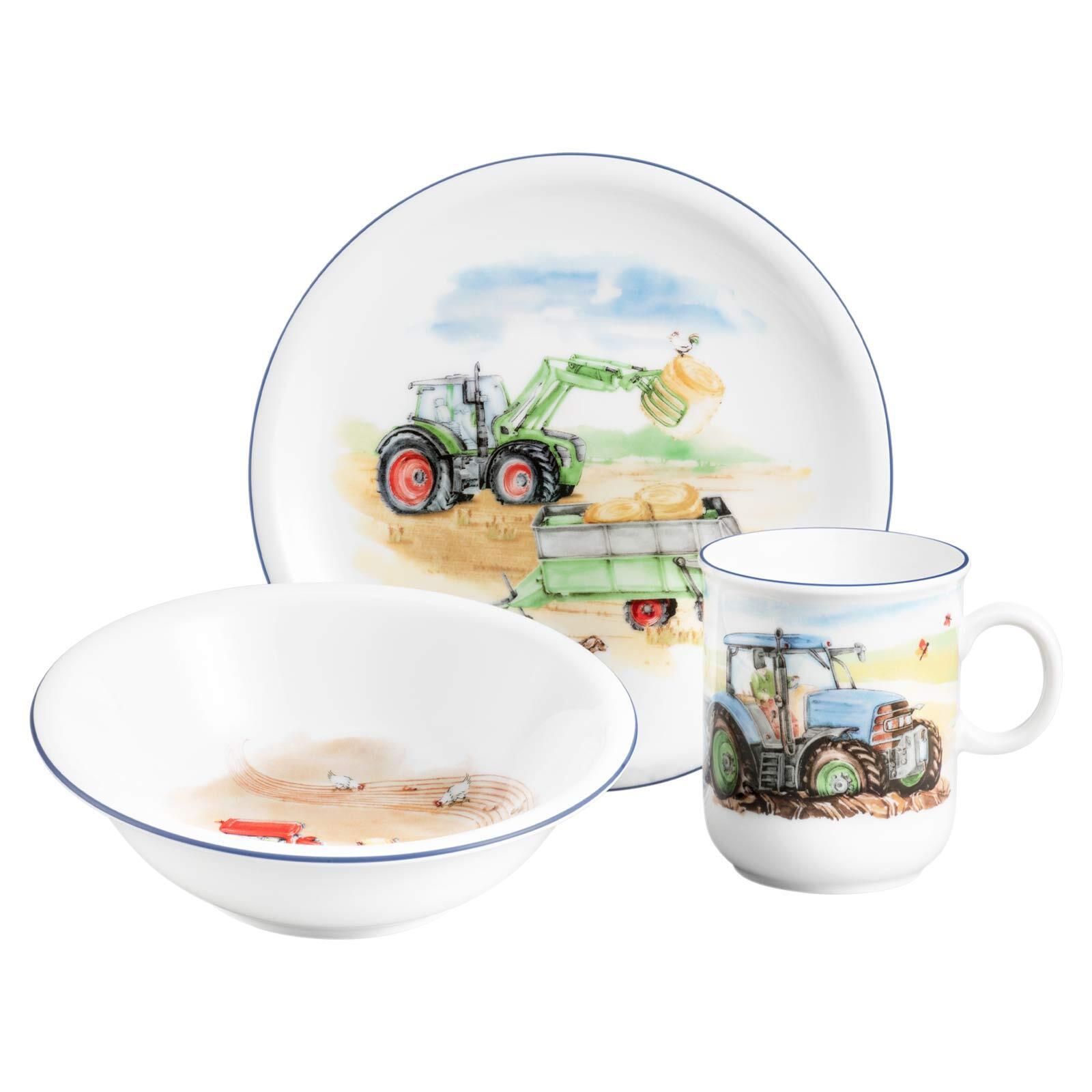 KINDERGESCHIRR SET Compact Mein Traktor bunt 3-tlg. - Multicolor, Keramik (21.4/20.5/21.4cm) - Seltmann Weiden