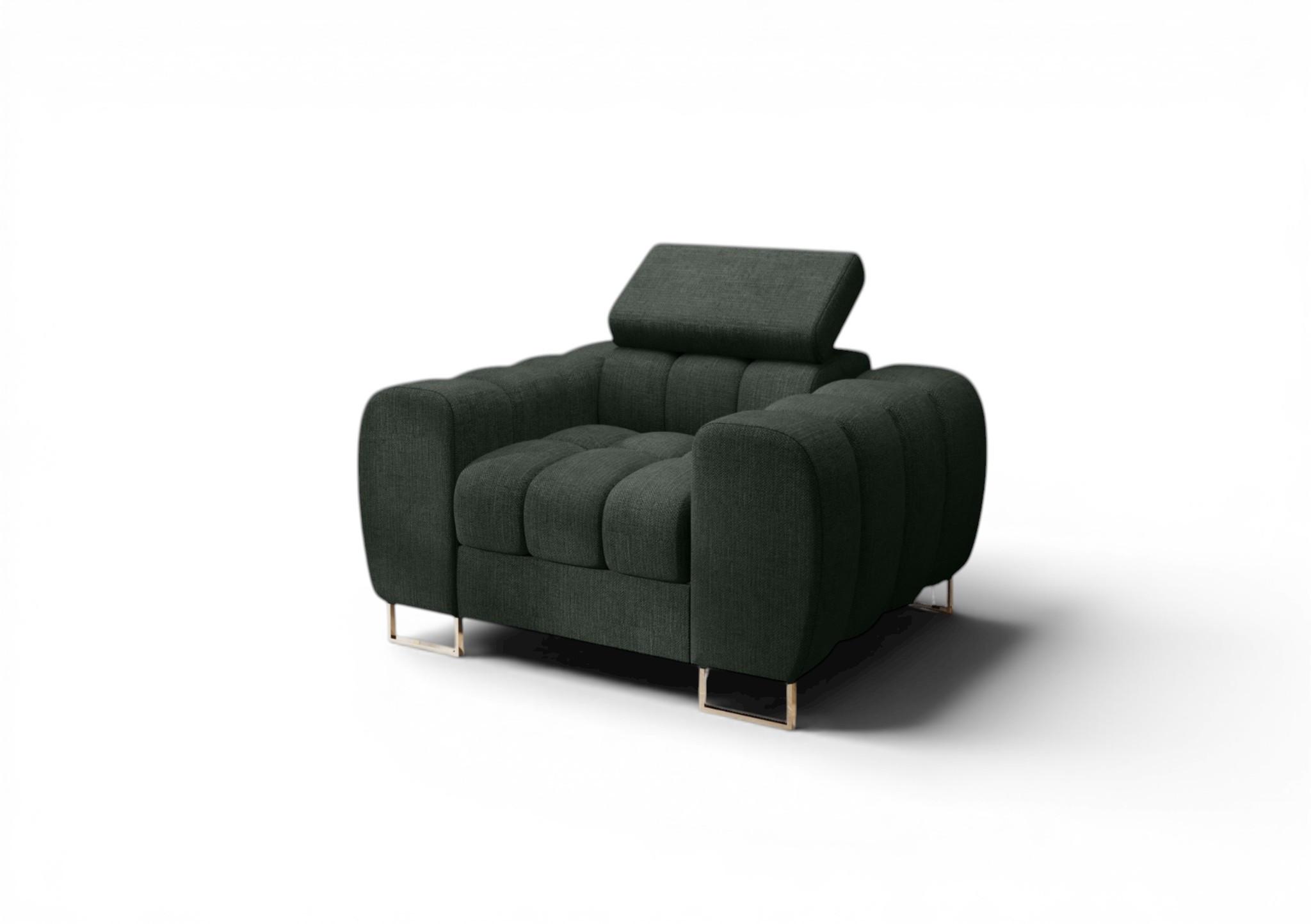 SESSEL Bastien In Stoff Moly - Grün, Holzwerkstoff/Textil (115/95/97cm) - Fun Möbel