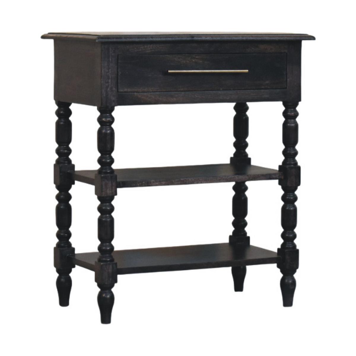 BEISTELLTISCH mit Carbon-Esche-Finish, 1 Schublade, 2 offene Ablagen, dunkelbraun. - Dunkelbraun, Holz (35/60/70cm) - Artisan Furniture