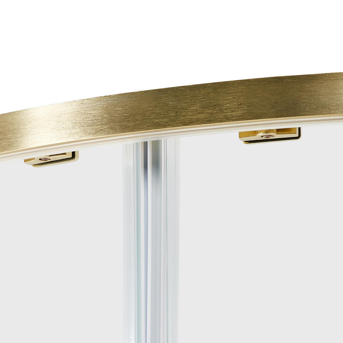 DUSCHKABINE 90/90/185 cm Gold Jukatan - Transparent/Goldfarben, Glas (90/90/185cm) - Beliani