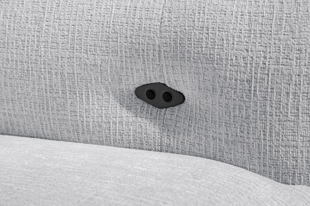 ECKSOFA SVEN 3-Sitzer, 1 Relax XL, verstellbare Kopfstützen, hellgrau - Hellgrau/Schwarz, Holzwerkstoff/Textil (256/163cm) - Wozimo