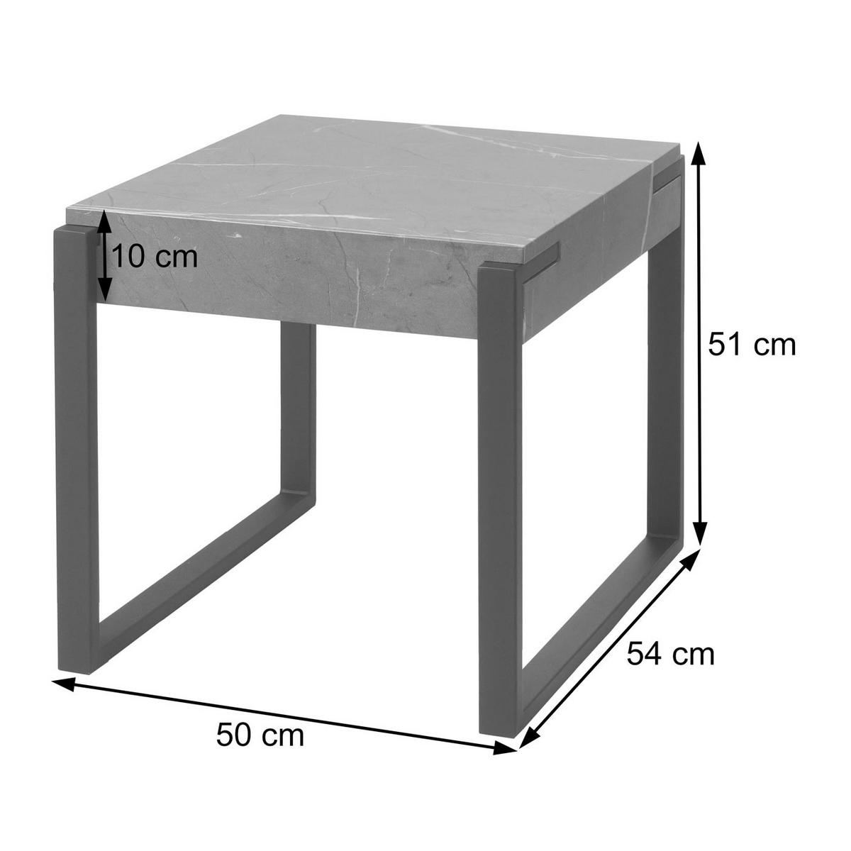 BEISTELLTISCH quadratisch Grau - Grau, Holz (54/50/51cm) - MCW