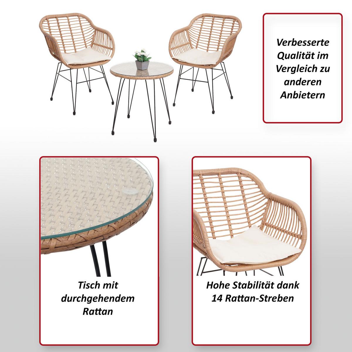 POLY-RATTAN GARNITUR Anthrazit - Anthrazit, Kunststoff - MCW
