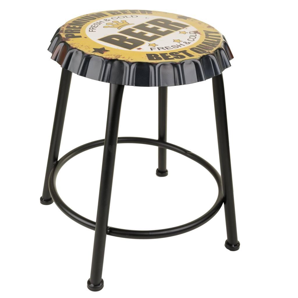 HOCKER aus Metall, weiß, 35x46cm - Weiß, Metall (35/46/35cm) - Wanderlust
