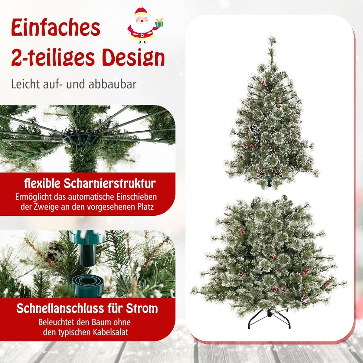 WEIHNACHTSBAUM Grün - Grün, Kunststoff (180cm) - COSTWAY