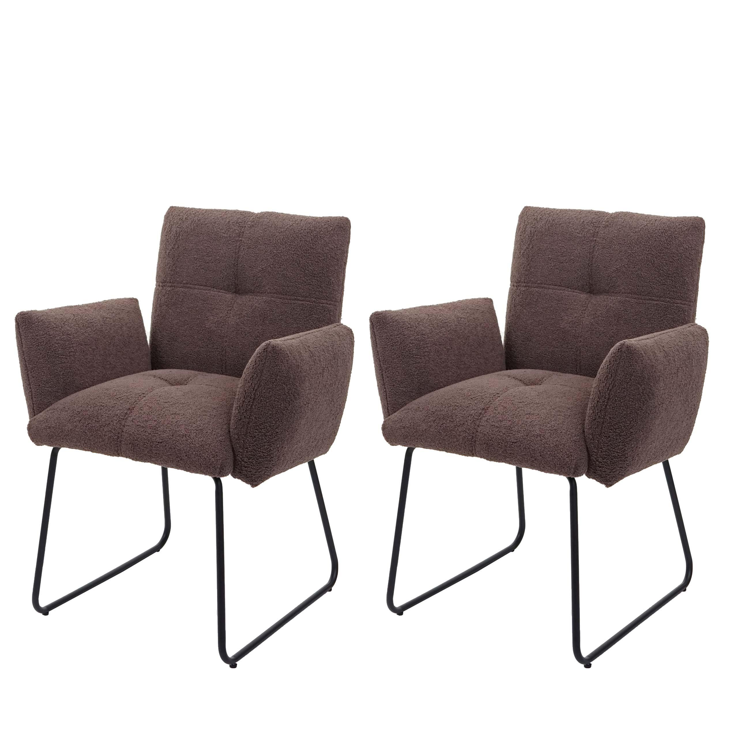 ESSZIMMERSTUHL Braun 2er-Set - Braun, Textil (79/87/52cm) - MCW