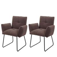 ESSZIMMERSTUHL Braun 2er-Set - Braun, Textil (79/87/52cm) - MCW