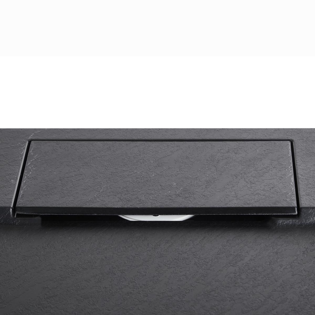 DUSCHWANNE 80/120/3 cm Schwarz Azzurro - Schwarz, Kunststoff (120/3/80cm) - Beliani