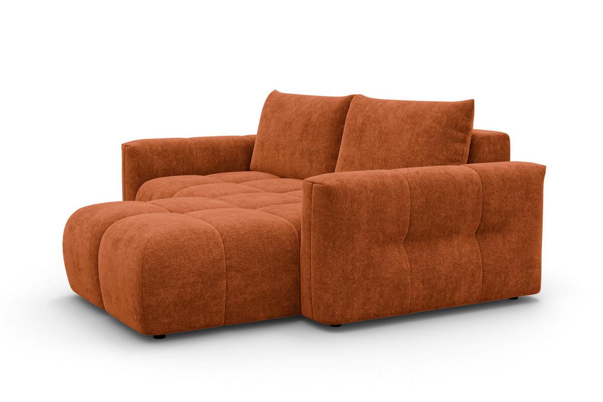 ECKSOFA VERONA 3-Sitzer rechts, Orange - Schwarz/Orange, Holz/Textil (224/173cm) - Courtois Laville