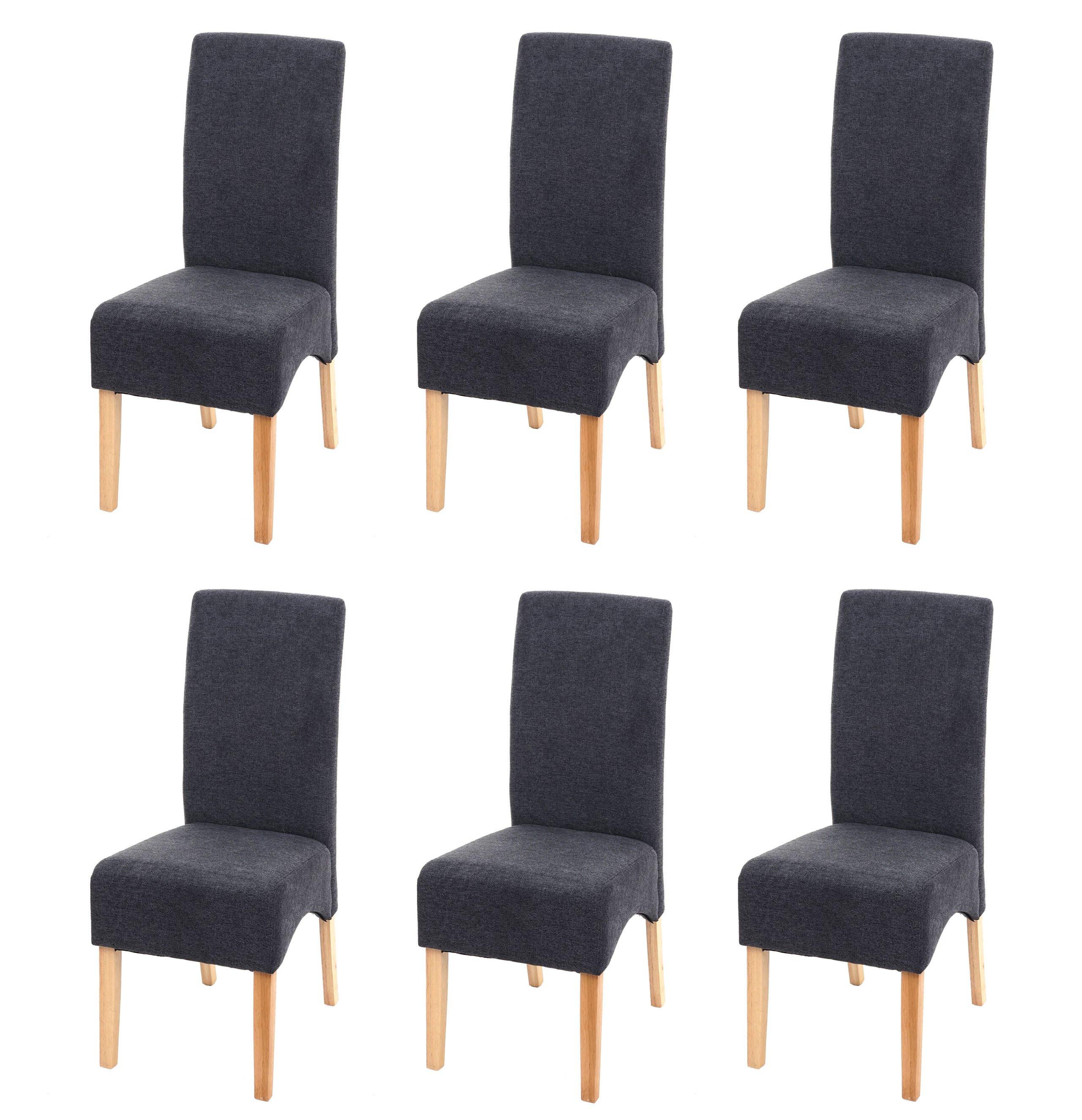 ESSZIMMERSTUHL Anthrazit 6er-Set - Dunkelgrau/Anthrazit, Textil (44/100/56cm) - MCW